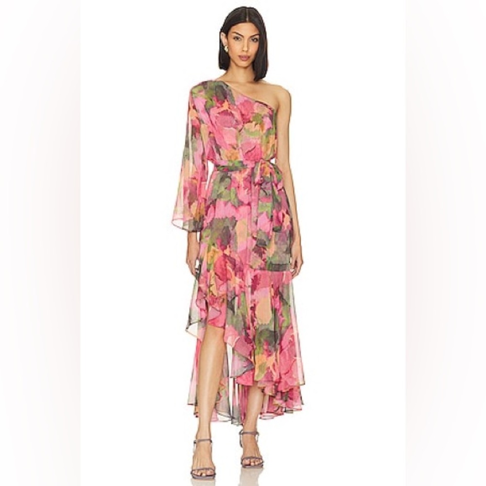MISA LOS ANGELES Sabrina Dress in Watermelon Tourmaline